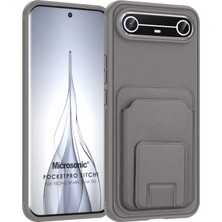 Microsonic Tecno Spark Slim 5g Kılıf Pocketpro Litchi Gri