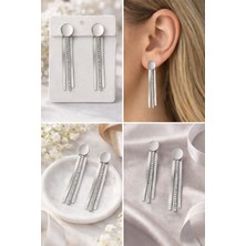 Stainless Steel 3 Sıralı Uzun Su Yolu Çelik Küpe