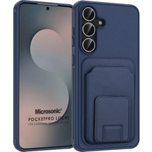 Microsonic Samsung Galaxy S25 Fe Kılıf Pocketpro Litchi Lacivert