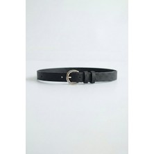 Abluka Online Erkek Smart Casual Ince Metal Tokalı Kemer Siyah