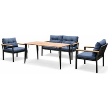 Evvon Metal 2+1+1 Bahçe Mobilyası Balkon Takımı Balkon Mobilyası Masa Takımı Mutfak Balkon Masası Bahçe Takımı