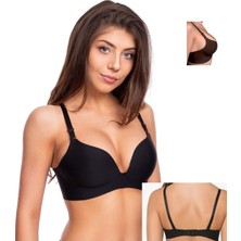 Belvü Tek Parça Içi Boş Lazer Kesim Sütyen Siyah