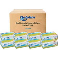 Dolphin Pudralı Lateks Muayene Eldiveni L Beden 100 Adet x 20 Paket - MDR - Koli