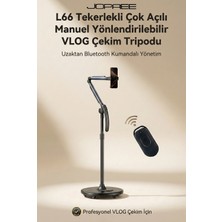 Jopree L66 Tekerlekli Çok Açılı Manuel Yönlendirilebilir Kumandalı Vlog Çekim Tripodu