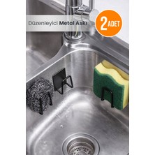 Orvila 2 Adet - Kendinden Yapışkanlı Çok Amaçlı Metal Askı - Siyah