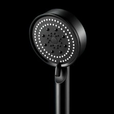 Tg Tek-İş Global 5 Fonksiyonlu El Duş Başlığı Mat Siyah Basınç Artırıcı Duş Telefonu Su Tasarruflu Duş Spreyi