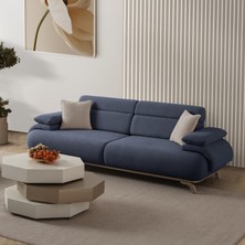 Eymense Bonjo Sırt Mekanizmalı Kasalı Üçlü Koltuk Kanepe Lacivert