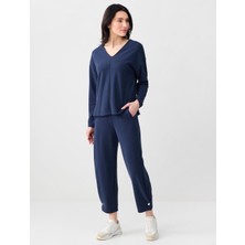 Jimmy Key Lacivert Dar Paça Normal Bel Modal Jogger Pantolon