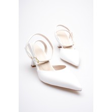 Shoegar Kadın Beyaz Rugan Topuklu Ayakkabı EATR03MS02B