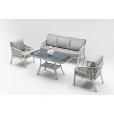 Gardemo Vizyon Bahçe Mobilyası 3+1+1+Orta Sehpa Rattan Bahçe Takımı Teras Bahçe Balkon Mobilyas