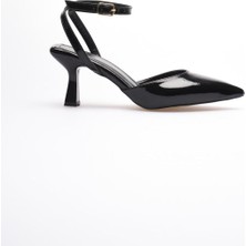 Shoegar Kadın Siyah Rugan Topuklu Ayakkabı EATR03MS02A