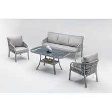 Gardemo Vizyon Bahçe Mobilyası 3+1+1+Orta Sehpa Rattan Bahçe Takımı Teras Bahçe Balkon Mobilyas