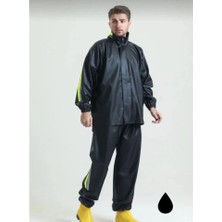 Uslucan Alışveriş Tam Kalıp Motorcu Kurye Su Gecirmez Yağmurluk Takım - Siyah