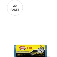 İlk El Grup Ieg™ J-350 Jumbo Boy Çöp Torbası 80 x 110 cm 10 Lu Rulo x 20 Paket = 200 Adet (Mavi)