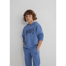 Mavi Mavi Logo Baskılı Mavi Sweatshirt 6S10143-83767