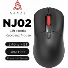 Ajazz NJ02 Çift Modlu Kablosuz Mouse (2.4ghz, Bluetooth)