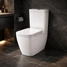 Vitra S25 Smooth Flush Kanalsız Beyaz Duvara Tam Dayalı Klozet Rezervuar Seti 9892B003-7201