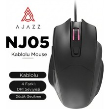 Ajazz NJ05 Kablolu Mouse-4 Seviye Ayarlanabilir Dpı
