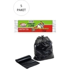 İlk El Grup Ieg™ J-250 Jumbo Boy Çöp Torbası 80 x 110 cm 10 Lu Rulo x 5 Paket = 50 Adet (Siyah)