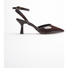 Shoegar Acı Kahve Rugan Topuklu Ayakkabı EATR03MS02E