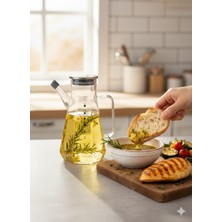 Mien Metal Kapaklı Cam Yağdanlık 1litre