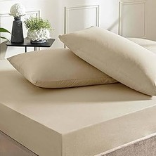 SHC4200 Ranforce Düz Pamuk Çarşaf, Vizon, Çift Kişilik