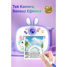 Q7 Taşınabilir Fotoğraf Yazıcı ve Kamera BUNNY Mor