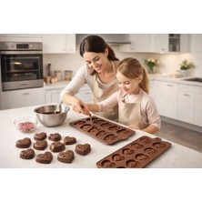 Silikon Çikolata Kalıbı Kalpli Desenli Mini Çikolata Buz Kalıp