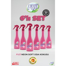 Fuji Soft Oda Spreyi 400 ml - 6'lı Eko Paket | Air Freshener Neon Pembe Çiçekler Oda Kokusu
