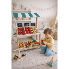 Masal Oyuncak Ahşap Manav Reyonu + Tartı