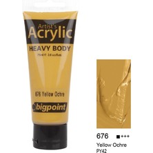 Bigpoint 75 ml Akrilik Boya Heavy Body 676 Yellow Ochre Renk ile Yüksek Kalite Sanat Malzemesi