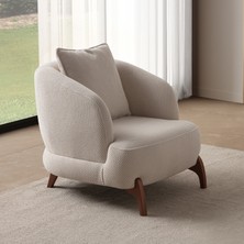 Eymense Bonjo Ceviz Ayaklı Berjer Bej