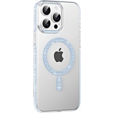 İlk El Grup  Apple Iphone 14 Pro Max Move Taşlı Magsafe Kapak - Mavi