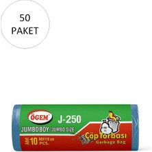 İlk El Grup Ieg™ J-250 Jumbo Boy Çöp Torbası 80 x 110 cm 10 Lu Rulo x 50 Paket = 500 Adet (Mavi)