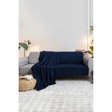 Viaden Merlin Koltuk Örtüsü %100 Geri Dönüştürülmüş Pamuk Lacivert Düz Desen Hızlı Kuruyan Kolay Temizlik