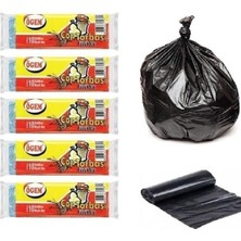 İlk El Grup Ieg™ Ögem Büyük Boy Çöp Poşeti 65X80 cm 50 Lt 10'lu Rulo 5 Paket Siyah