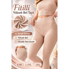Süsen Lingerie Yüksek Bel Kadın Fitilli Tayt, Kadın Rahat Tayt, Kadın Günlük Tayt