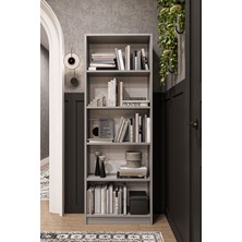 Asra Trend Modern 10 Raflı Ev Ofis Kütüphane Kitaplık %100 MDF Dekoratif Kitaplık K002
