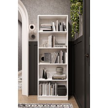 Asra Trend Modern 10 Raflı Ev Ofis Kütüphane Kitaplık %100 MDF Dekoratif Kitaplık K002