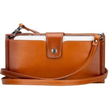 Eco Lounge Lozan Strap 6.5 Inch Uyumlu Deri Kartlıklı Kılıf RST2EF Taba