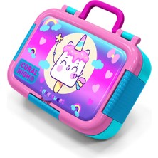 Coral High Kids Renkli Batik Unicorn Dondurma Prenses Desenli Paslanmaz Çelik Beslenme Kabı 39320