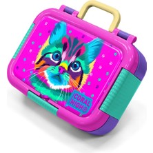 Coral High Kids Mor Pembe Kedi Desenli Paslanmaz Çelik Beslenme Kabı 39319