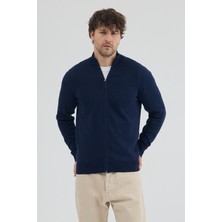 Hateko Saf %100 Pamuk Erkek Triko Boydan Fermuarlı Hırka