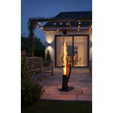 H.A.P Pelet Soba Büyük Boy 120CM Cam Füze Roket Dumansız Peletli Soba Çıkarılabilir Izgara