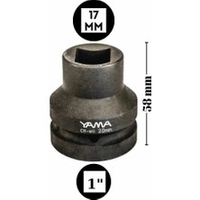 Yama YAHL1K20 1’’ 20MM Crmo Kare Tip Metrik Lokma