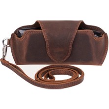 Eco Lounge Riviera Deri Askılı Gözlük Kılıfı Antik Kahve