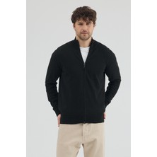 Hateko Saf %100 Pamuk Erkek Triko Boydan Fermuarlı Hırka