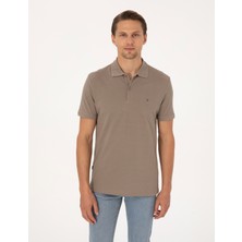 Pierre Cardin Erkek Kahverengı Slim Fit Basic Tişört 50325323-VR241