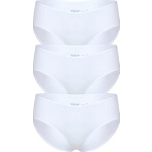Bsm Kadın Modal 3 Lü Yüksel Bel Külot 48633 001 Beyaz L