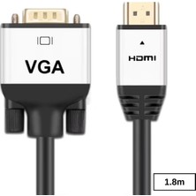 Alfais 6006 HDMI To VGA Görüntü Çevirici Dönüştürücü Adaptör Monitör Kablosu 1,8m